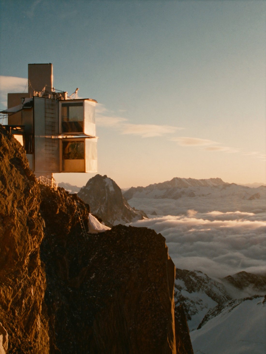 The Aiguille du Midi cable car station above Chamonix