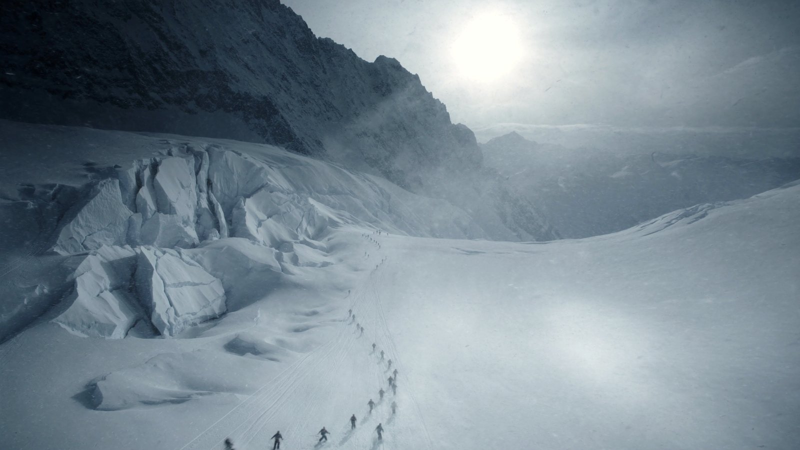 Skiing the glaciated terrain beneath Mont Blanc