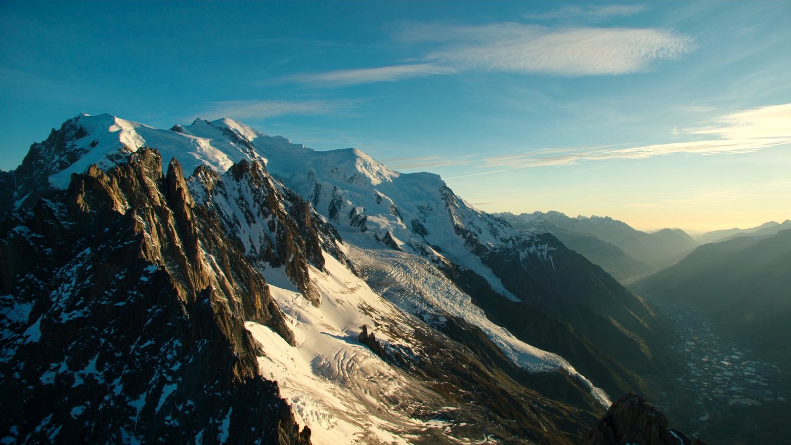 Chamonix at golden hour