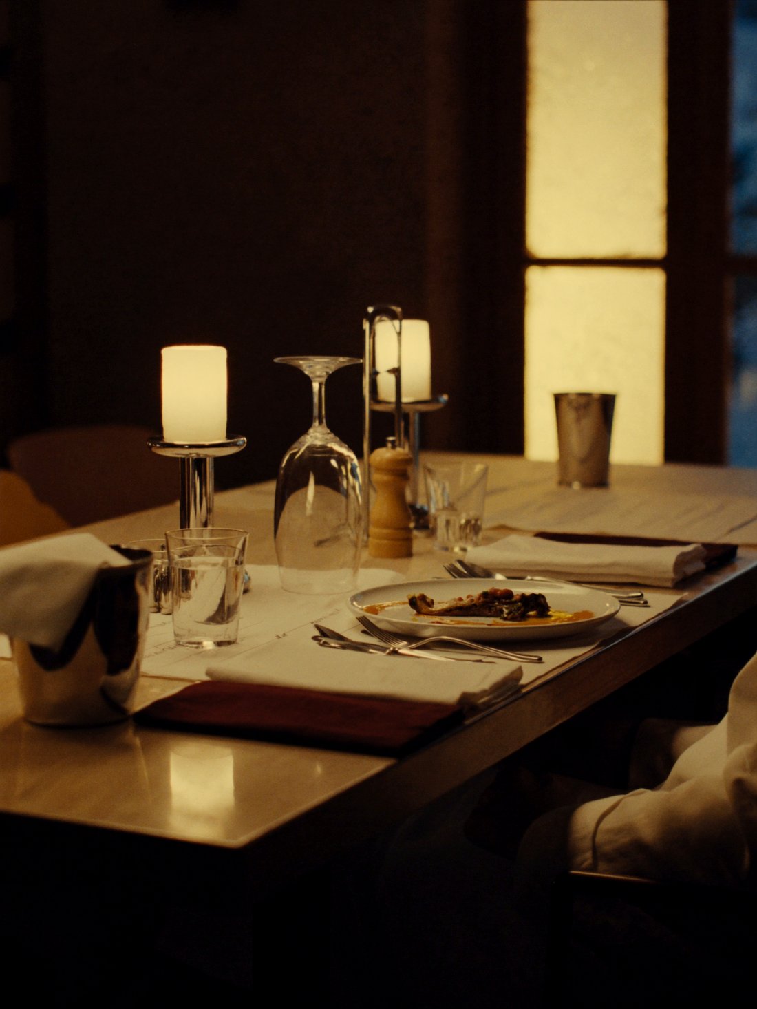 A candlelit Michelin dining room in Courchevel