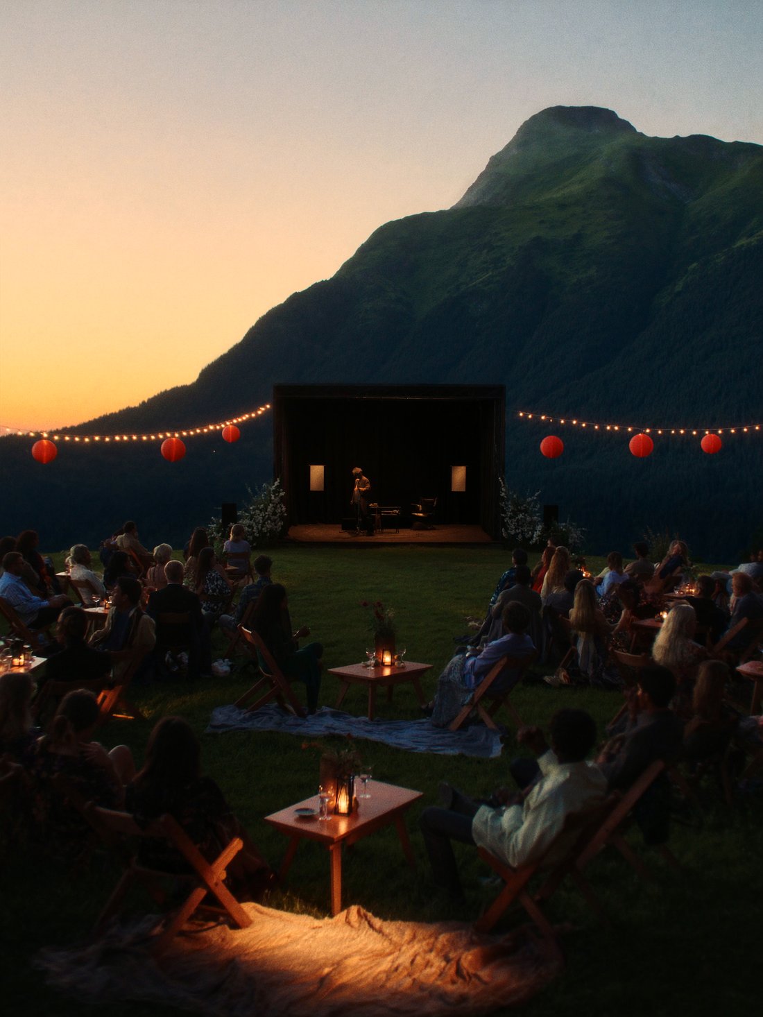 An open-air festival in the mountains