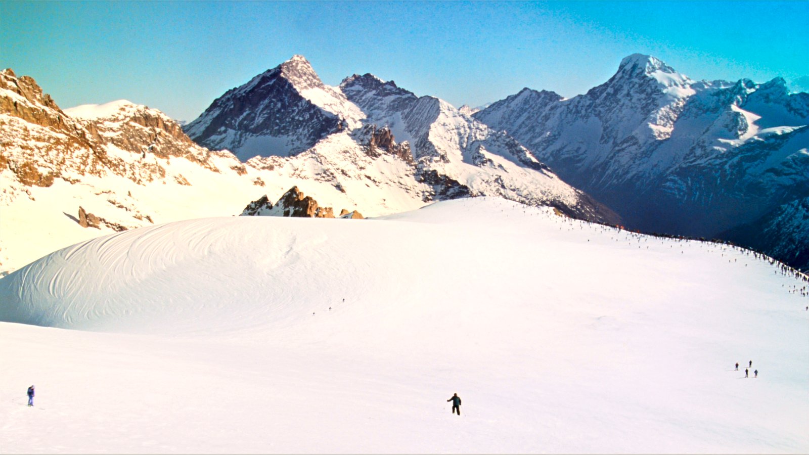 Glacier skiing high above Saas-Fee