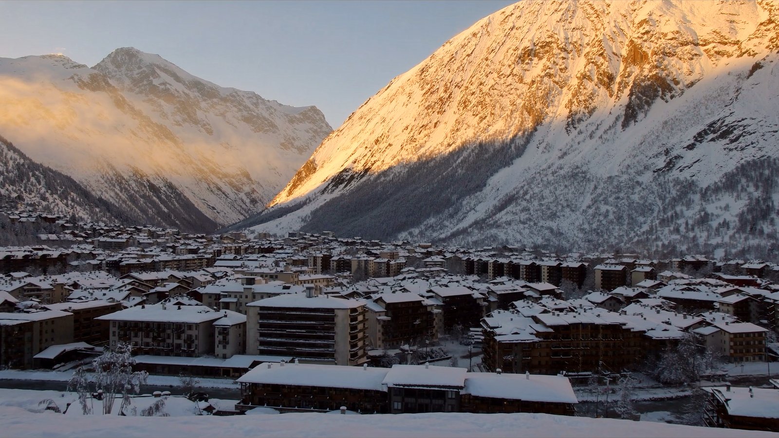 Saas-Fee at golden hour