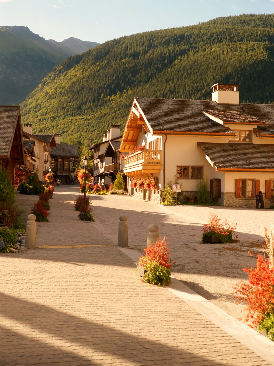 Vail&rsquo;s Bavarian-styled village green and blooming in summer
