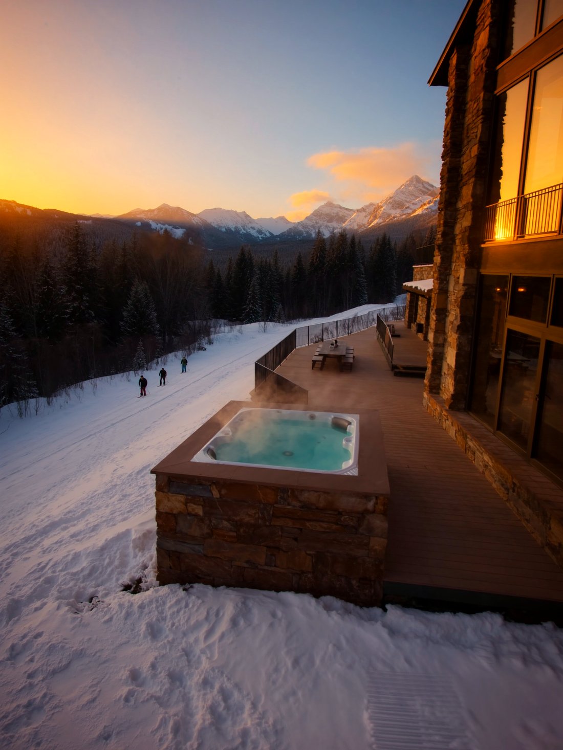 A slope-side Snowmass residence at dusk