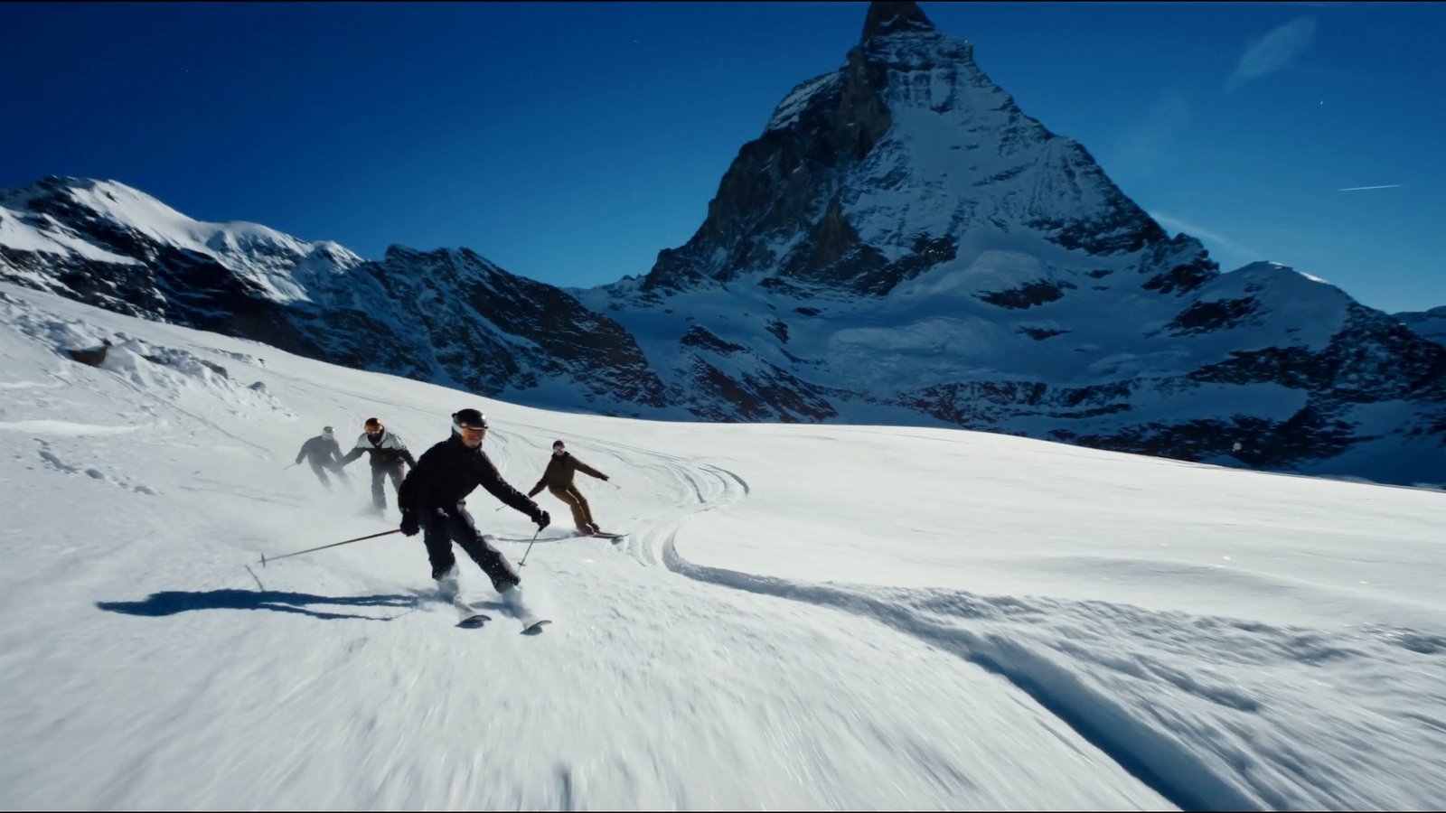Glacier skiing under the Matterhorn