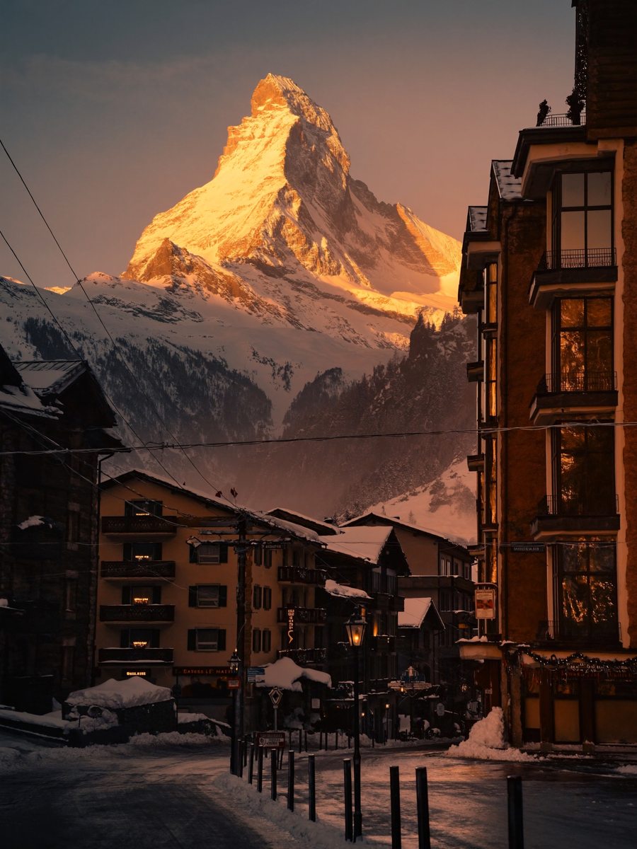 Zermatt at golden hour